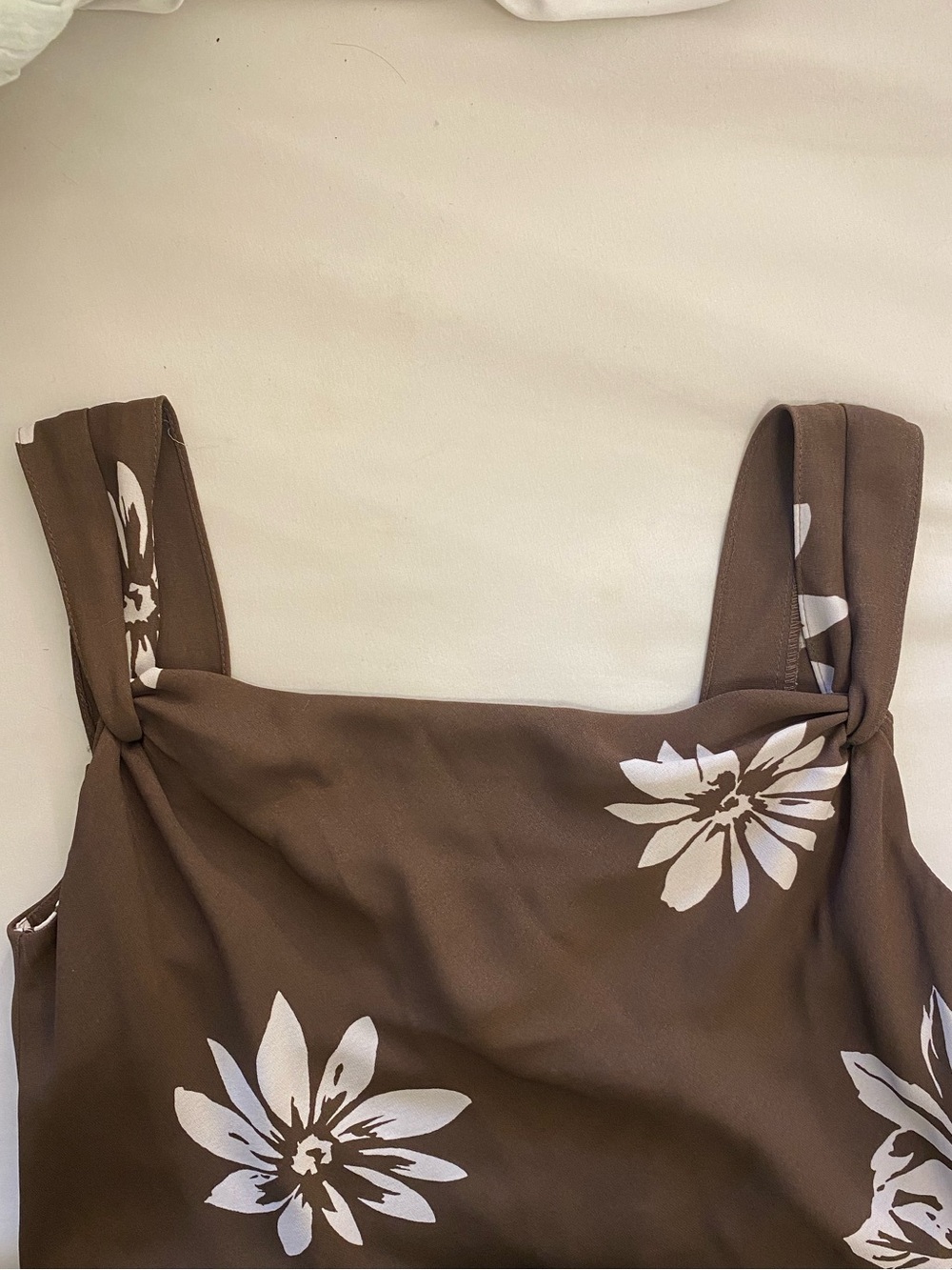 S.L. Fashions Brown Midi Dress with White Floral Print - Picture 3 of 6